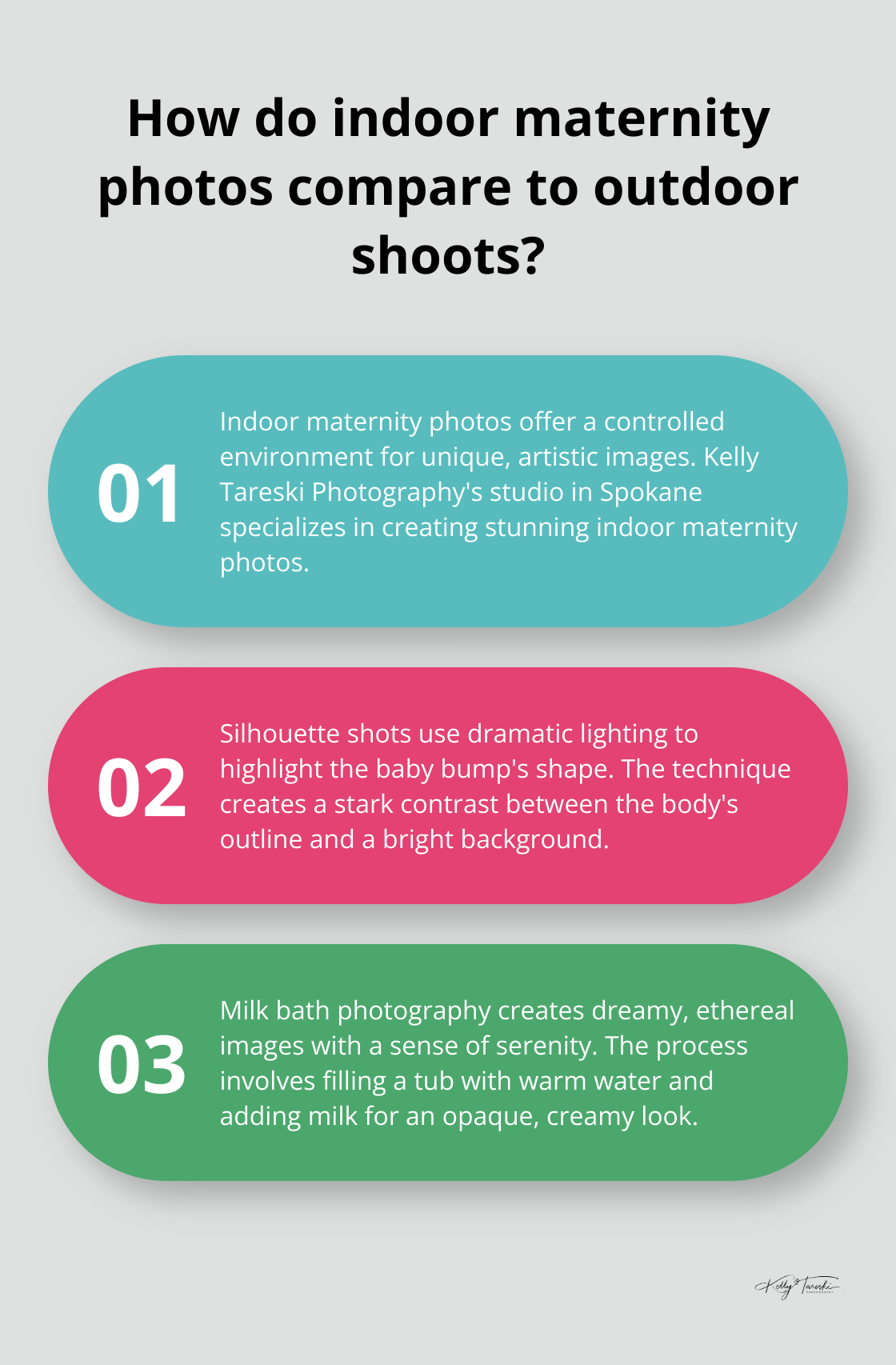 Infographic: How do indoor maternity photos compare to outdoor shoots? - Spokane Maternity Photography