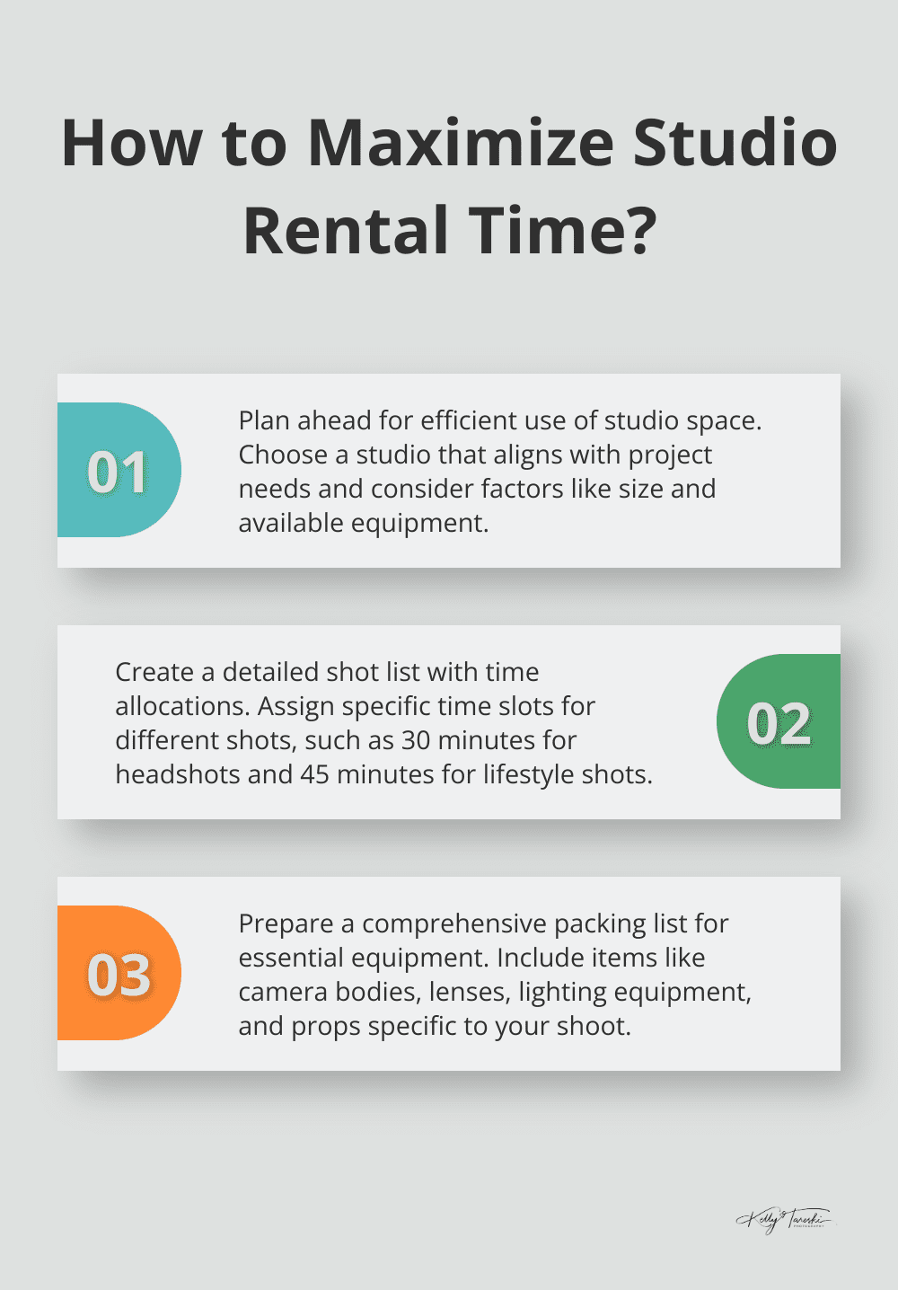 Infographic: How to Maximize Studio Rental Time? - Spokane Photography Studio Renatl