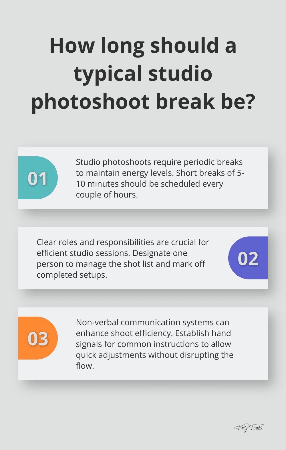 Infographic: How long should a typical studio photoshoot break be?