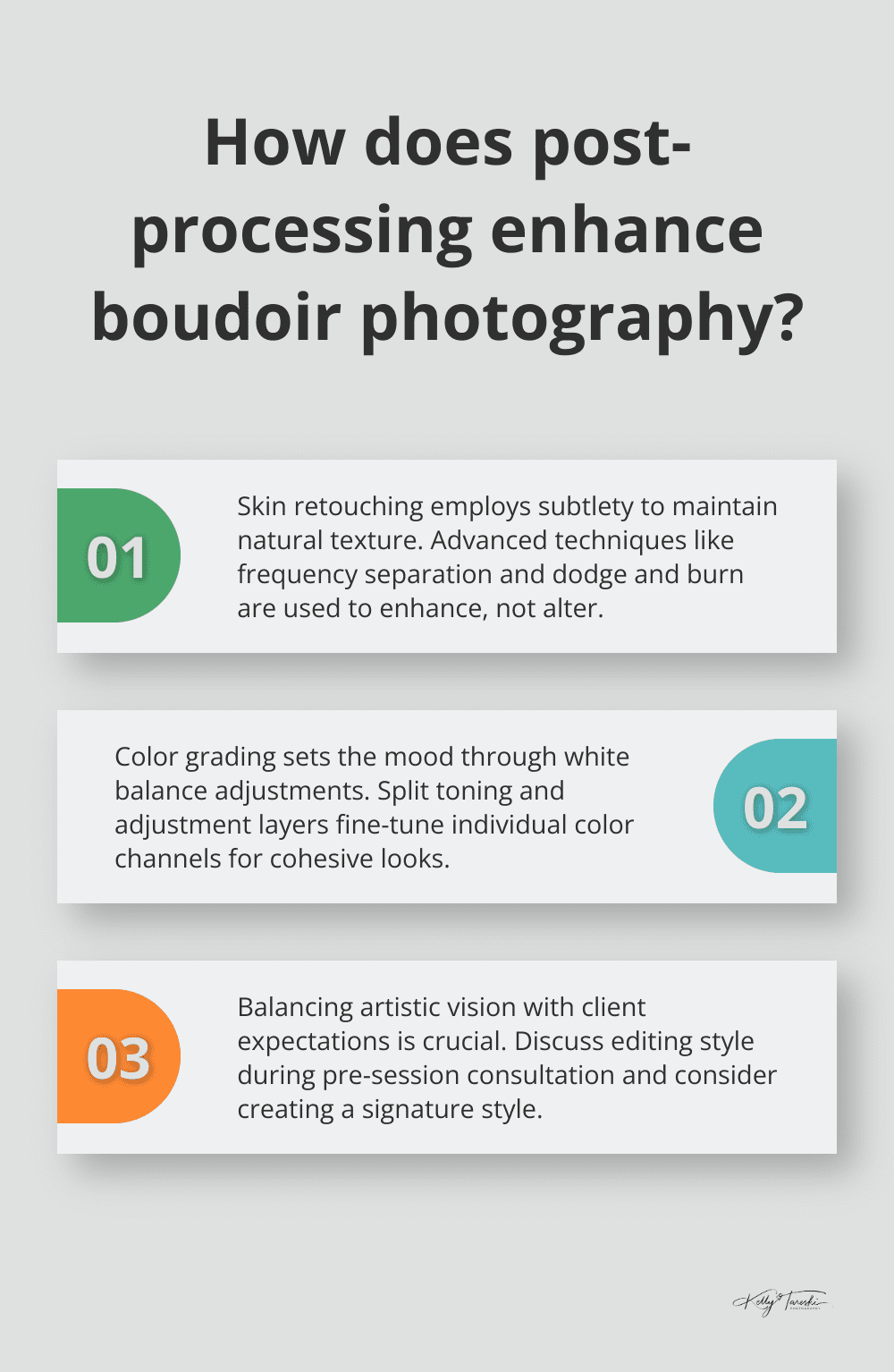 Infographic: How does post-processing enhance boudoir photography?