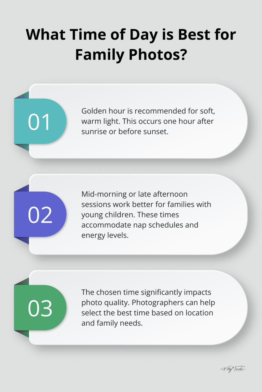 Infographic: What Time of Day is Best for Family Photos? - family sessions