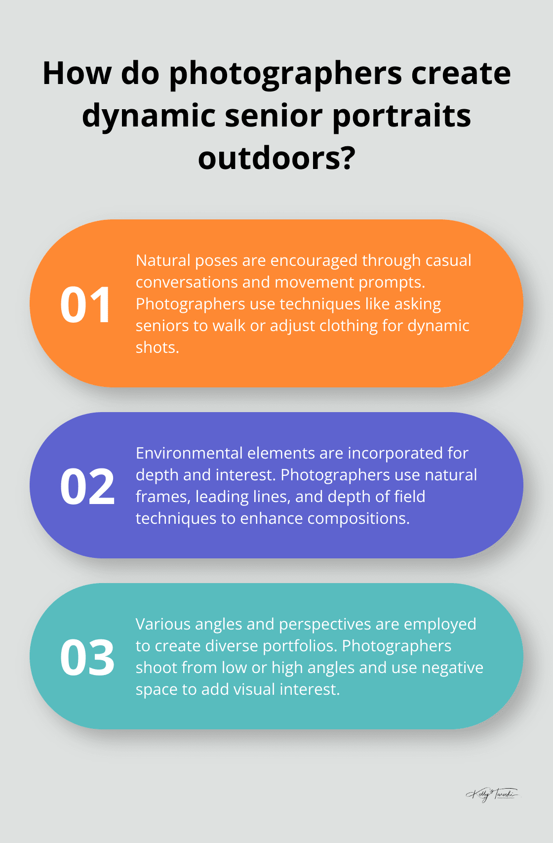 Infographic: How do photographers create dynamic senior portraits outdoors? - senior portraits outside