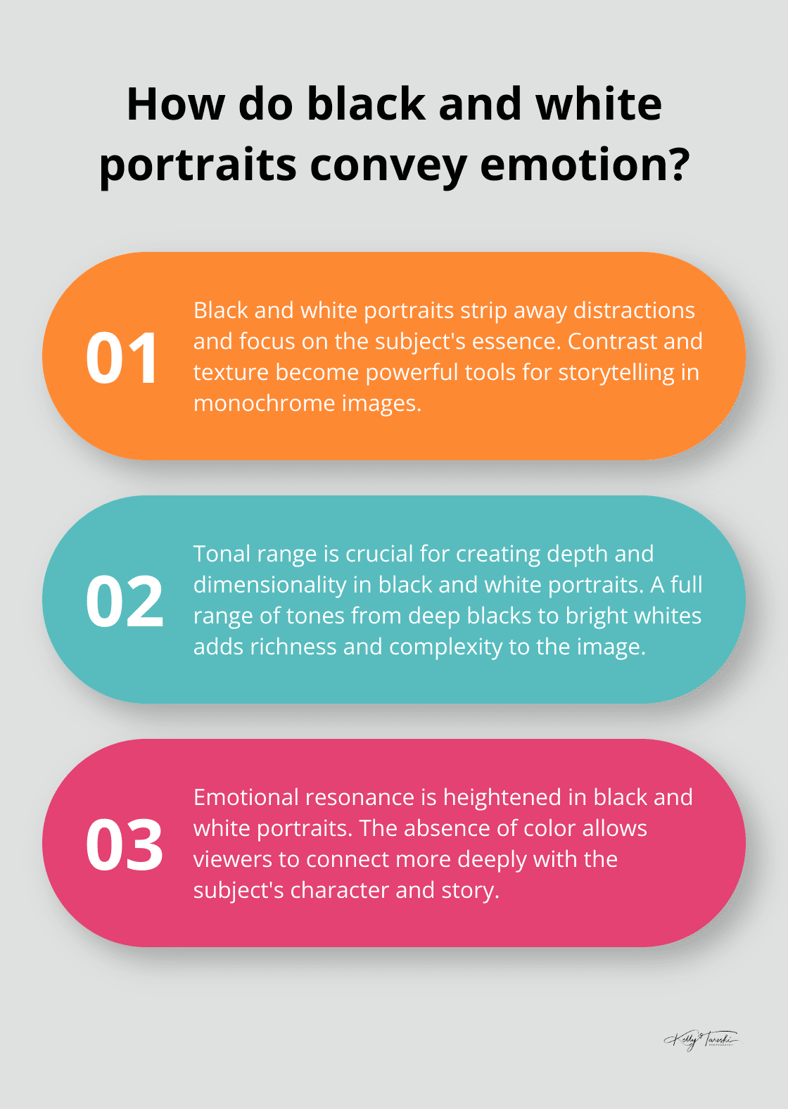 Infographic: How do black and white portraits convey emotion? - creative black and white portrait photography