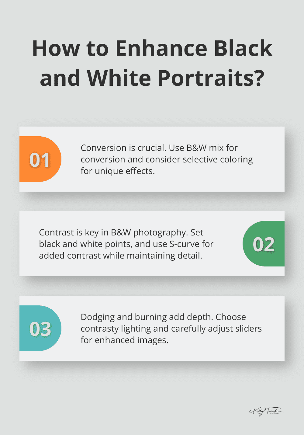 Infographic: How to Enhance Black and White Portraits?