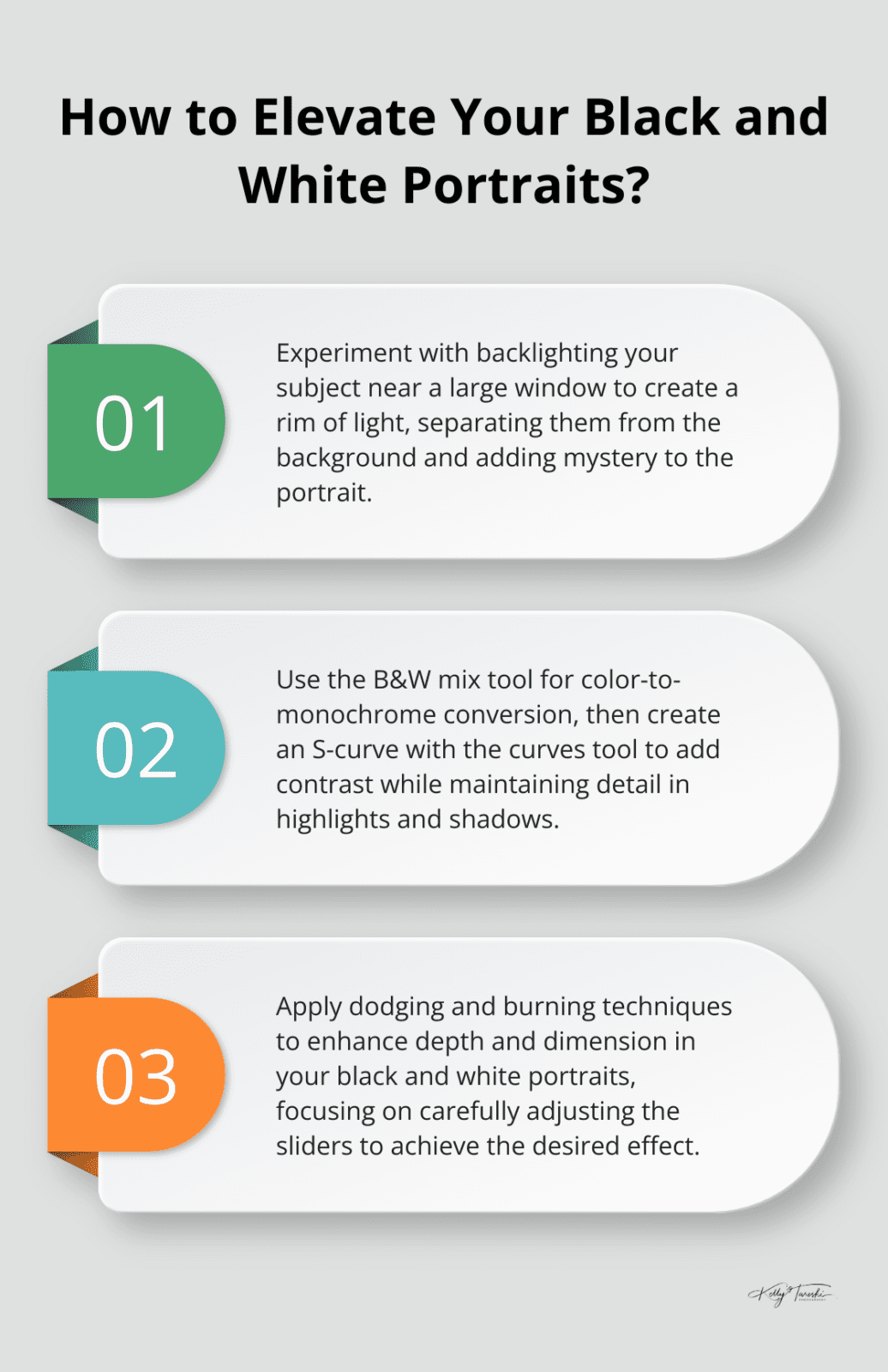 Infographic: How to Elevate Your Black and White Portraits? - creative black and white portrait photography